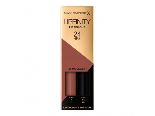 Zoom στο MAX FACTOR LIPFINITY LIP COLOUR 24HRS 190 INDULGENT STEP1 2,3ml STEP2 1,9gr